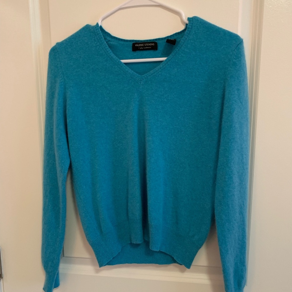 Teal Cashmere Valerie Stevens Sweater